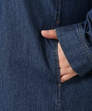 OLEDD10129 eur3(エウルキューブ) 【大きいサイズ】デニムフーディ―シャツチュニック ネイビー(57)