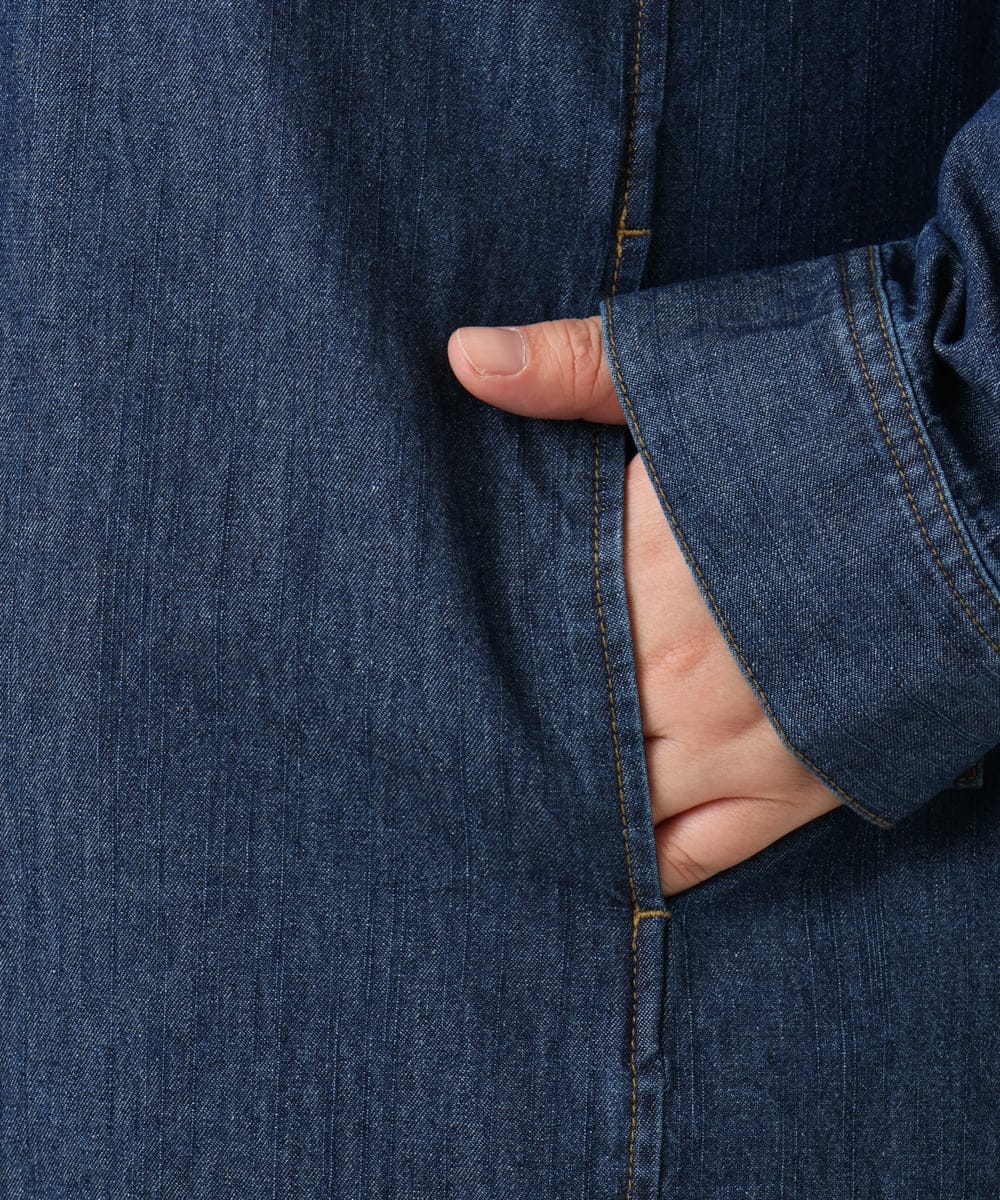 OLEDD10129 eur3(エウルキューブ) 【大きいサイズ】デニムフーディ―シャツチュニック ネイビー(57)