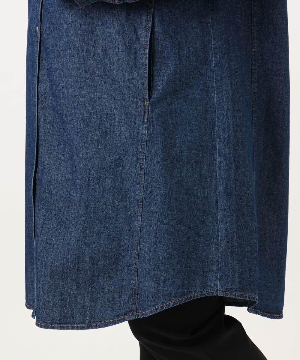 OLEDD10129 eur3(エウルキューブ) 【大きいサイズ】デニムフーディ―シャツチュニック ネイビー(57)
