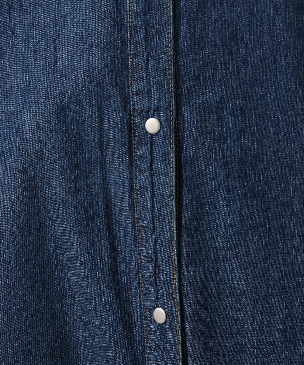 OLEDD10129 eur3(エウルキューブ) 【大きいサイズ】デニムフーディ―シャツチュニック ネイビー(57)