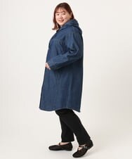 OLEDD10129 eur3(エウルキューブ) 【大きいサイズ】デニムフーディ―シャツチュニック ネイビー(57)
