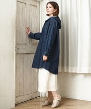 OLEDD10129 eur3(エウルキューブ) 【大きいサイズ】デニムフーディ―シャツチュニック ネイビー(57)
