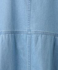 OLEED12099 eur3(エウルキューブ) 【大きいサイズ】Vネックデニムチュニック ライトブルー