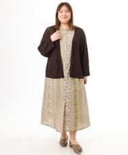 OLEFD01109 eur3(エウルキューブ) 【大きいサイズ】コットンノースリーブワンピース ライトイエロー