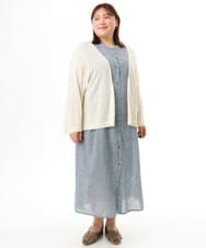 OLEFD01109 eur3(エウルキューブ) 【大きいサイズ】コットンノースリーブワンピース ネイビー