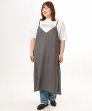 OLEFD15119 eur3(エウルキューブ) 【大きいサイズ】2WAYキャミワンピース ダークグレー