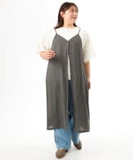 OLEFD15119 eur3(エウルキューブ) 【大きいサイズ】2WAYキャミワンピース ダークグレー