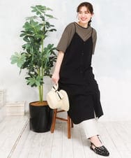 OLEFD15119 eur3(エウルキューブ) 【大きいサイズ】2WAYキャミワンピース ブラック