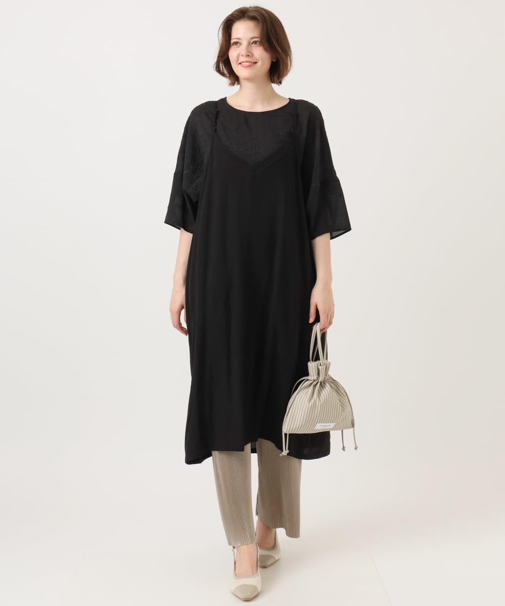 OLEFD15119 eur3(エウルキューブ) 【大きいサイズ】2WAYキャミワンピース ブラック