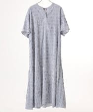 OLEFD18099 eur3(エウルキューブ) 【大きいサイズ】ドロップショルダーストライプワンピース ネイビー