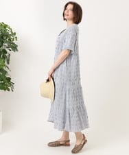 OLEFD18099 eur3(エウルキューブ) 【大きいサイズ】ドロップショルダーストライプワンピース ネイビー
