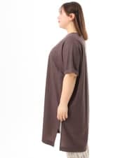 OLEFD19099 eur3(エウルキューブ) 【大きいサイズ/接触冷感】ボクシーシルエットチュニック ブラウン