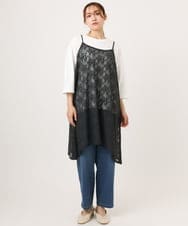 OLEJD02099 eur3(エウルキューブ) 【大きいサイズ】レースキャミワンピース ダークグレー