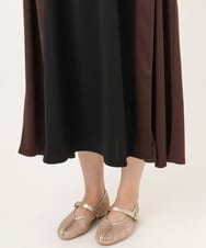OLEJD04129 eur3(エウルキューブ) 【大きいサイズ/LAVEANGE×eur3】バイカラーノースリーブワンピース ブラック