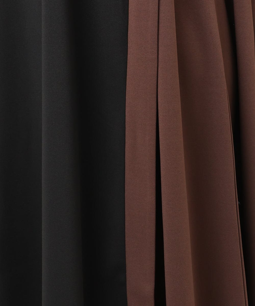 OLEJD04129 eur3(エウルキューブ) 【大きいサイズ/LAVEANGE×eur3】バイカラーノースリーブワンピース ブラック