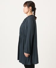 OLEKA05099 eur3(エウルキューブ) 【大きいサイズ】サテンギャザーチュニック ネイビー(57)