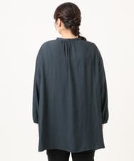 OLEKA05099 eur3(エウルキューブ) 【大きいサイズ】サテンギャザーチュニック ネイビー(57)