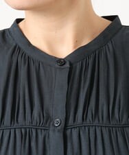 OLEKA05099 eur3(エウルキューブ) 【大きいサイズ】サテンギャザーチュニック ネイビー(57)