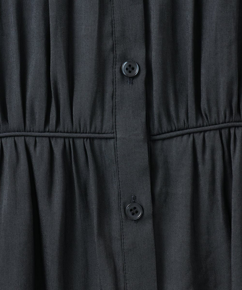 OLEKA05099 eur3(エウルキューブ) 【大きいサイズ】サテンギャザーチュニック ネイビー(57)