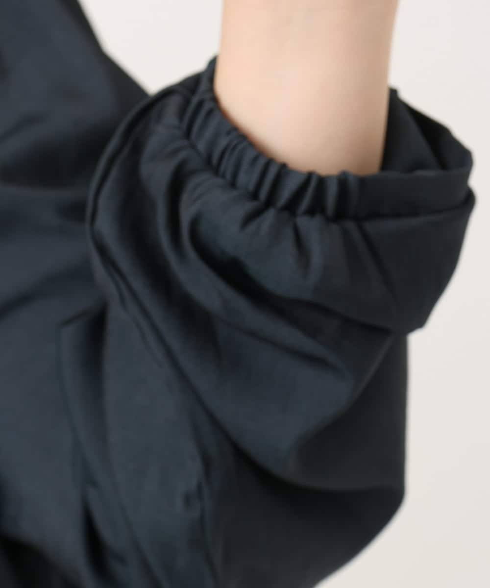 OLEKA05099 eur3(エウルキューブ) 【大きいサイズ】サテンギャザーチュニック ネイビー(57)