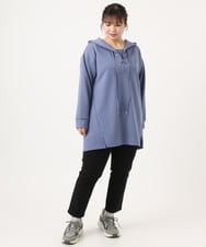 OLEKA06099 eur3(エウルキューブ) 【大きいサイズ】レースアップダンボールフーディー ブルー(55)