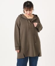 OLEKA06099 eur3(エウルキューブ) 【大きいサイズ】レースアップダンボールフーディー ブラウン(87)