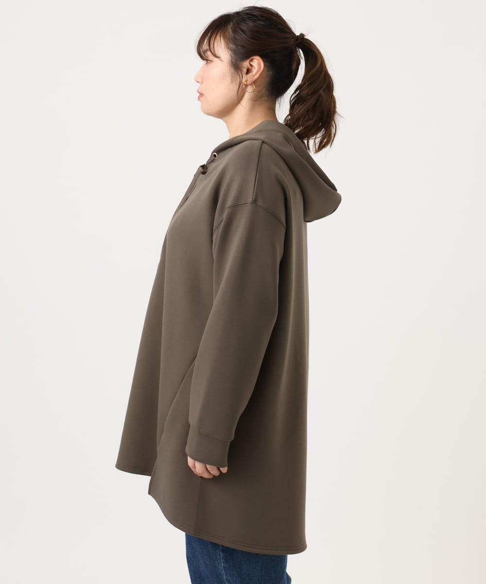 OLEKA06099 eur3(エウルキューブ) 【大きいサイズ】レースアップダンボールフーディー ブラウン(87)