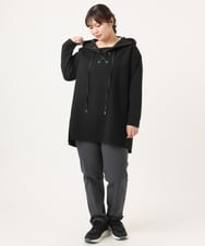 OLEKA06099 eur3(エウルキューブ) 【大きいサイズ】レースアップダンボールフーディー ブラック(94)