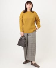 OLFAD04054 eur3(エウルキューブ) 【大きいサイズ】サイドスリットカラーニット マスタード(26)（WEB限定カラー）