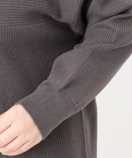 OLFAD04054 eur3(エウルキューブ) 【大きいサイズ】サイドスリットカラーニット ダークグレー(93)