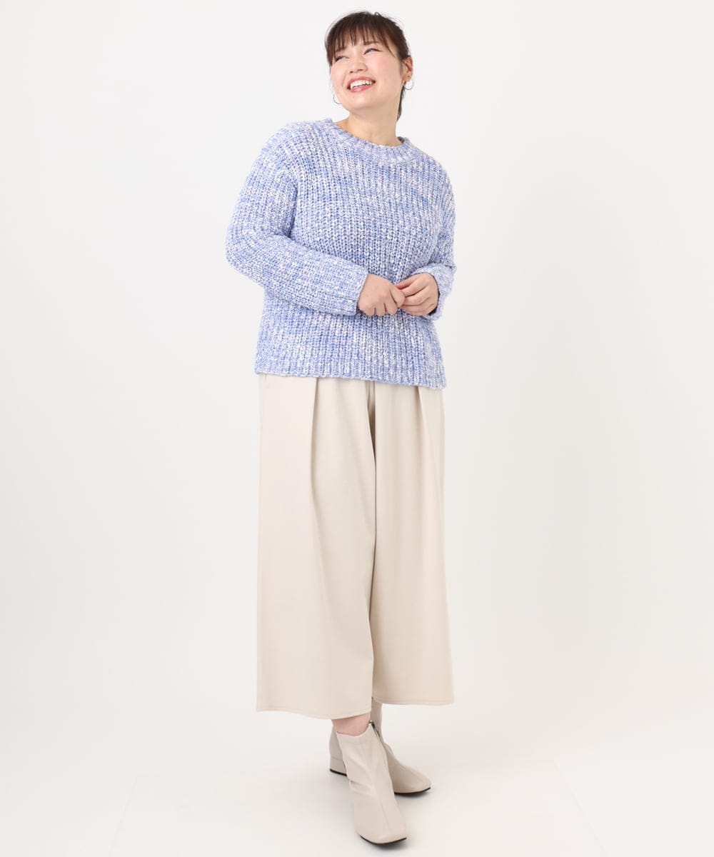 OLFAD10099 eur3(エウルキューブ) 【大きいサイズ】ミックスカラーラメニット ライトブルー(50)