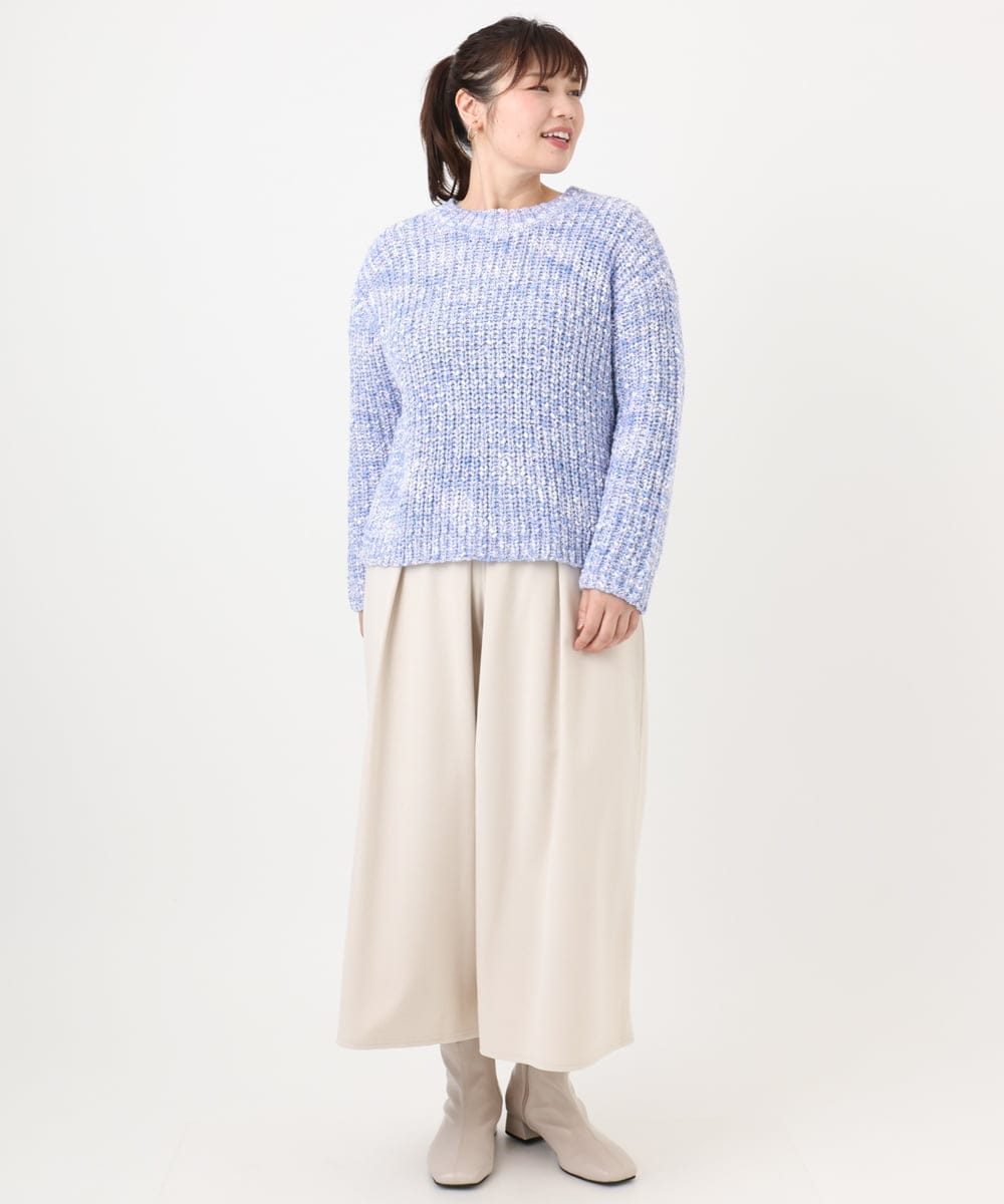 OLFAD10099 eur3(エウルキューブ) 【大きいサイズ】ミックスカラーラメニット ライトブルー(50)