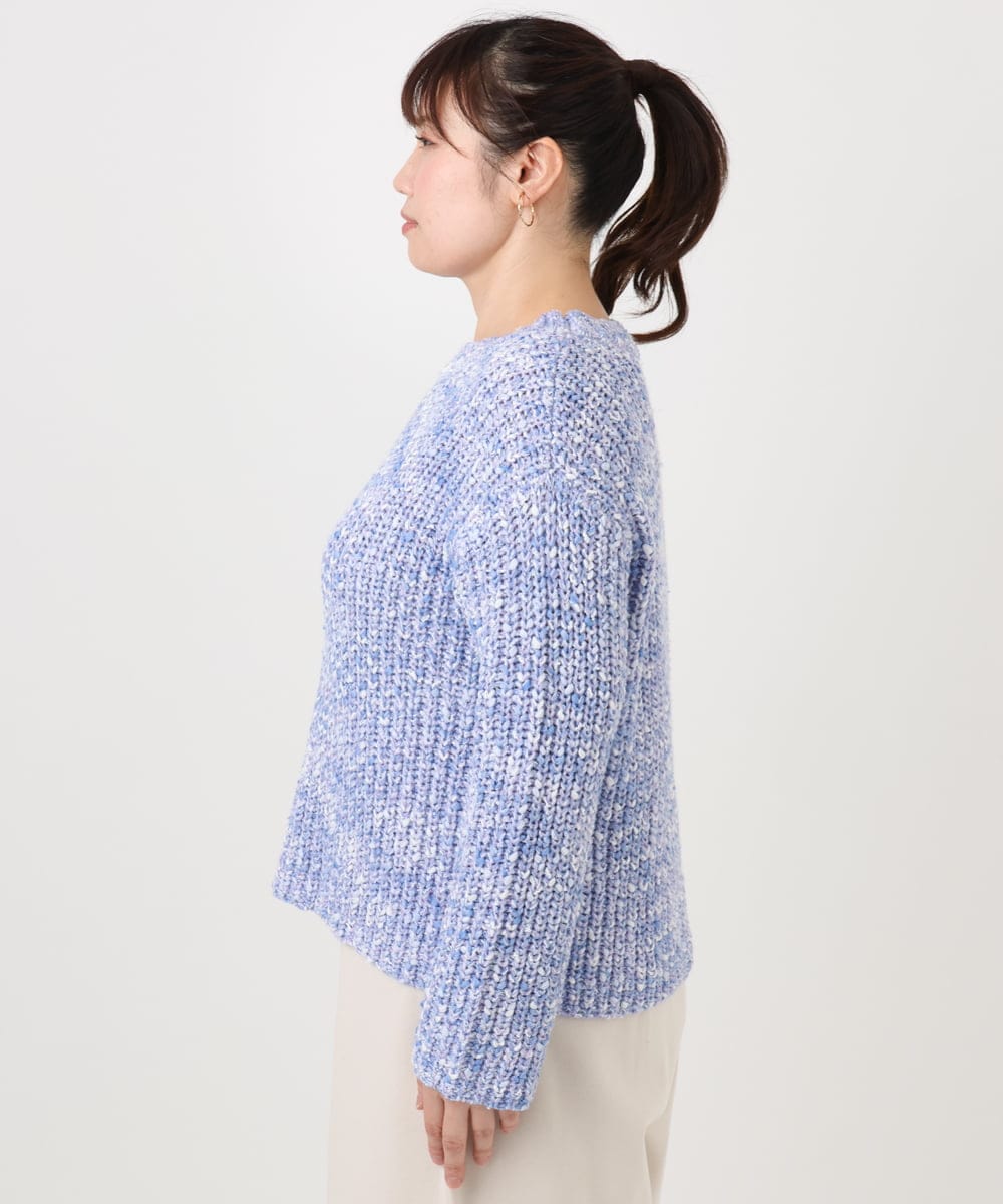 OLFAD10099 eur3(エウルキューブ) 【大きいサイズ】ミックスカラーラメニット ライトブルー(50)