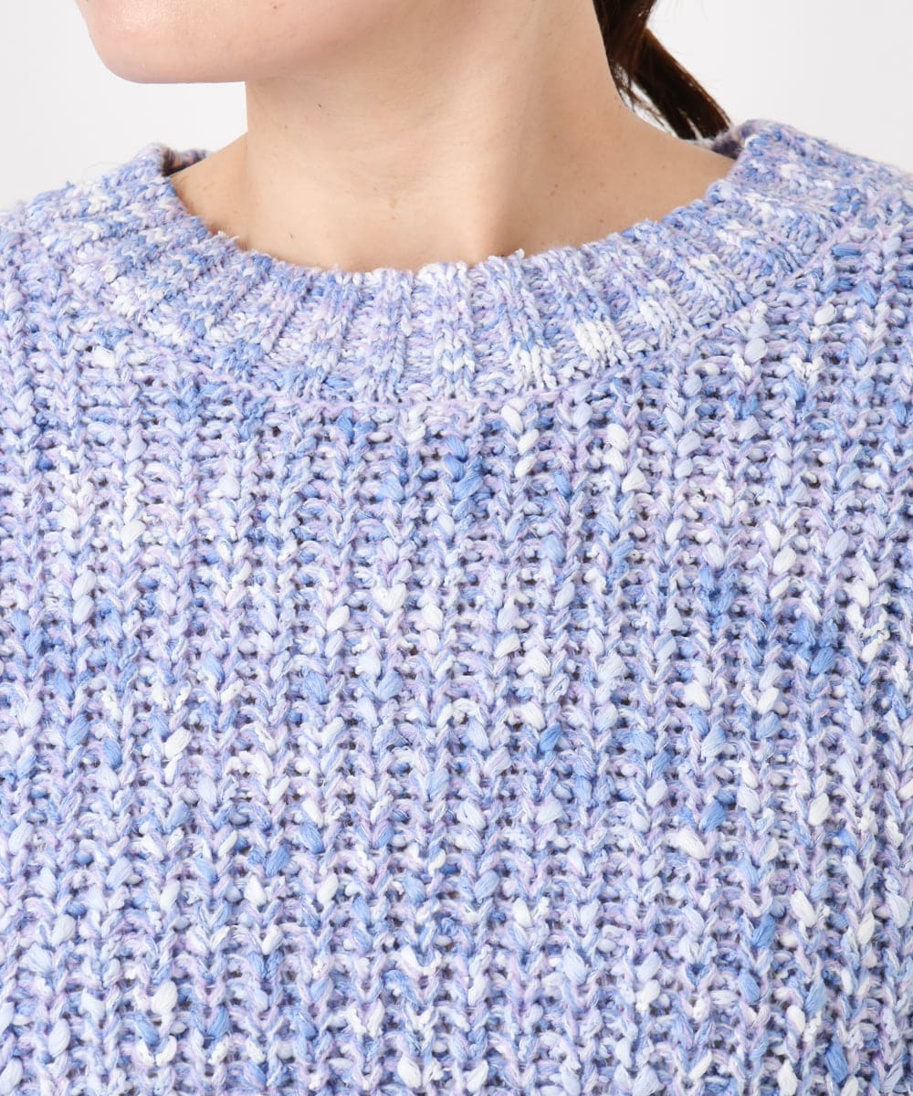 OLFAD10099 eur3(エウルキューブ) 【大きいサイズ】ミックスカラーラメニット ライトブルー(50)