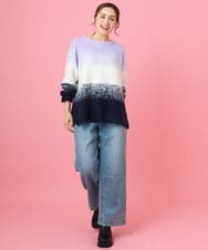 OLFBD15109 eur3(エウルキューブ) 【大きいサイズ】グラデーションシャギーニット ネイビー(57)