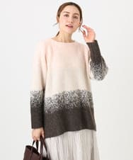 OLFBD15109 eur3(エウルキューブ) 【大きいサイズ】グラデーションシャギーニット ダークブラウン(87)