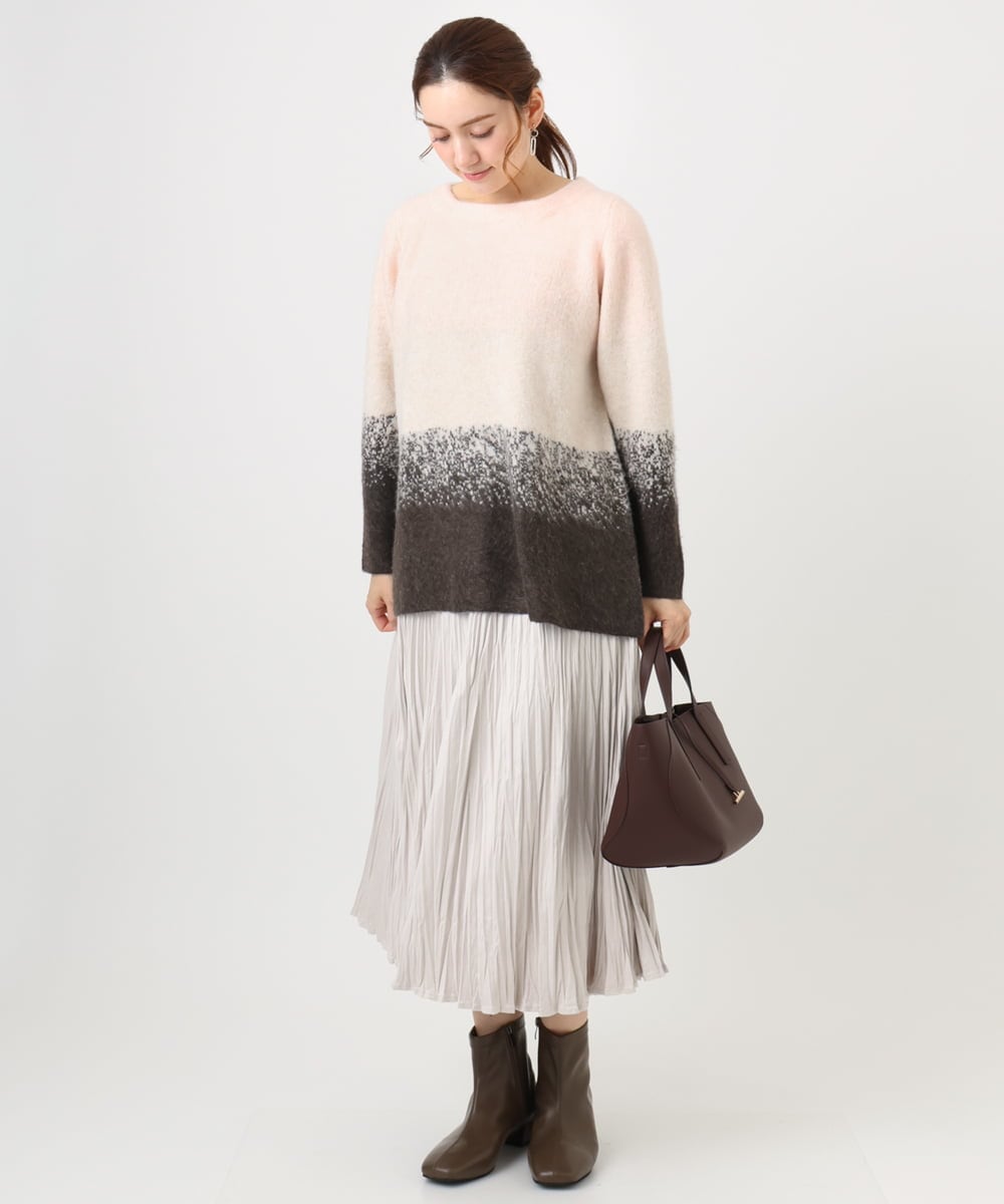 OLFBD15109 eur3(エウルキューブ) 【大きいサイズ】グラデーションシャギーニット ダークブラウン(87)