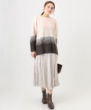 OLFBD15109 eur3(エウルキューブ) 【大きいサイズ】グラデーションシャギーニット ダークブラウン(87)