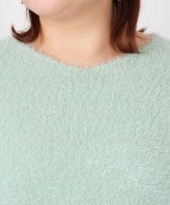 OLFBD17099 eur3(エウルキューブ) 【大きいサイズ】キラキラシャギーニット ライトグリーン(30)