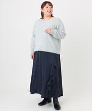 OLFBD17099 eur3(エウルキューブ) 【大きいサイズ】キラキラシャギーニット シルバー(96)