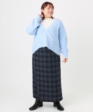 OLFBD18079 eur3(エウルキューブ) 【大きいサイズ/a.v.v×eur3】カシュクール風ニット ライトブルー(50)