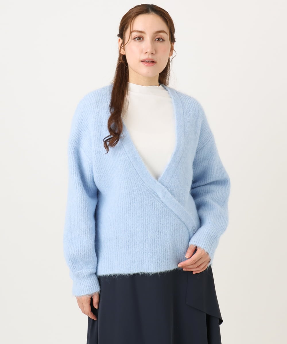 OLFBD18079 eur3(エウルキューブ) 【大きいサイズ/a.v.v×eur3】カシュクール風ニット ライトブルー(50)