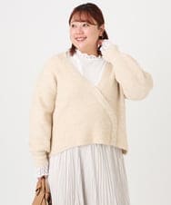 OLFBD18079 eur3(エウルキューブ) 【大きいサイズ/a.v.v×eur3】カシュクール風ニット ベージュ(82)