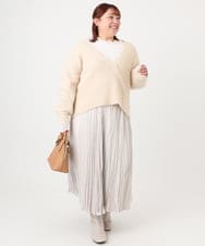 OLFBD18079 eur3(エウルキューブ) 【大きいサイズ/a.v.v×eur3】カシュクール風ニット ベージュ(82)