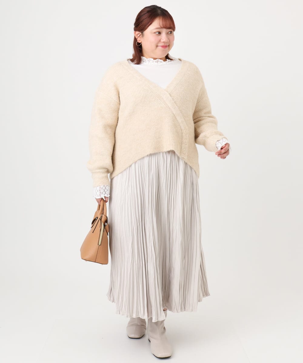 OLFBD18079 eur3(エウルキューブ) 【大きいサイズ/a.v.v×eur3】カシュクール風ニット ベージュ(82)