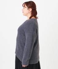 OLFBD19069 eur3(エウルキューブ) 【大きいサイズ/a.v.v×eur3】フェザーヤーンVネックニット ダークグレー(93)