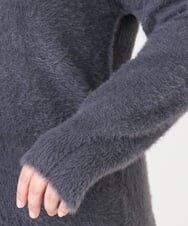 OLFBD19069 eur3(エウルキューブ) 【大きいサイズ/a.v.v×eur3】フェザーヤーンVネックニット ダークグレー(93)