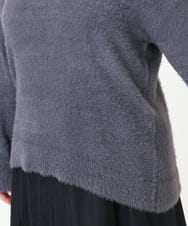 OLFBD19069 eur3(エウルキューブ) 【大きいサイズ/a.v.v×eur3】フェザーヤーンVネックニット ダークグレー(93)