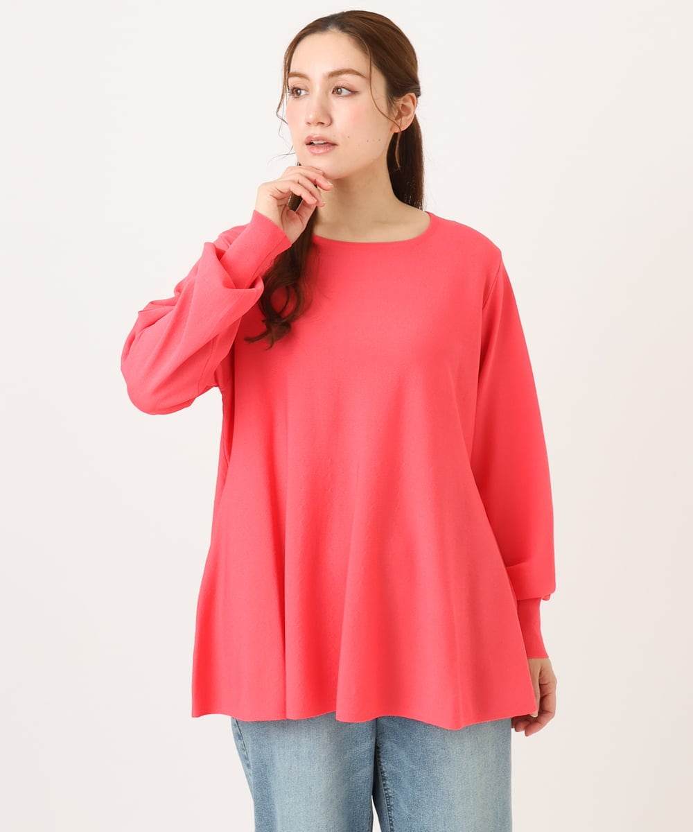 OLFCD01089 eur3(エウルキューブ) 【大きいサイズ】ペプラムニット ピンク(03)