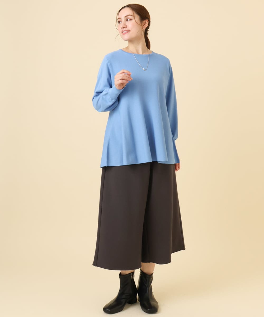 OLFCD01089 eur3(エウルキューブ) 【大きいサイズ】ペプラムニット ライトブルー(50)